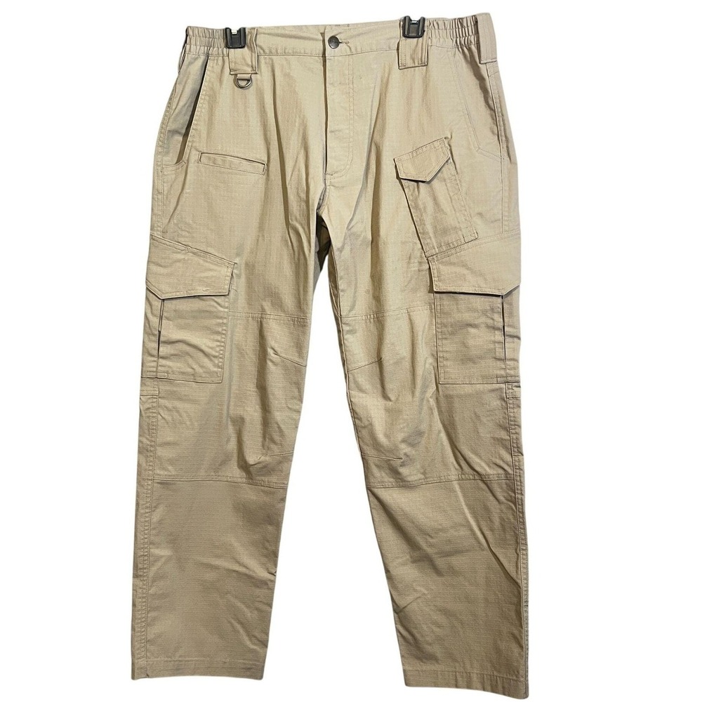 CQR Mens Tactical Cargo Pants 36X30" Lightweight Polyester Cotton‎ Elastic Waist